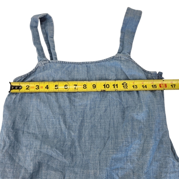 J. Crew Blue Denim Style Tank Top Wide Strap Size Small - Picture 11 of 13